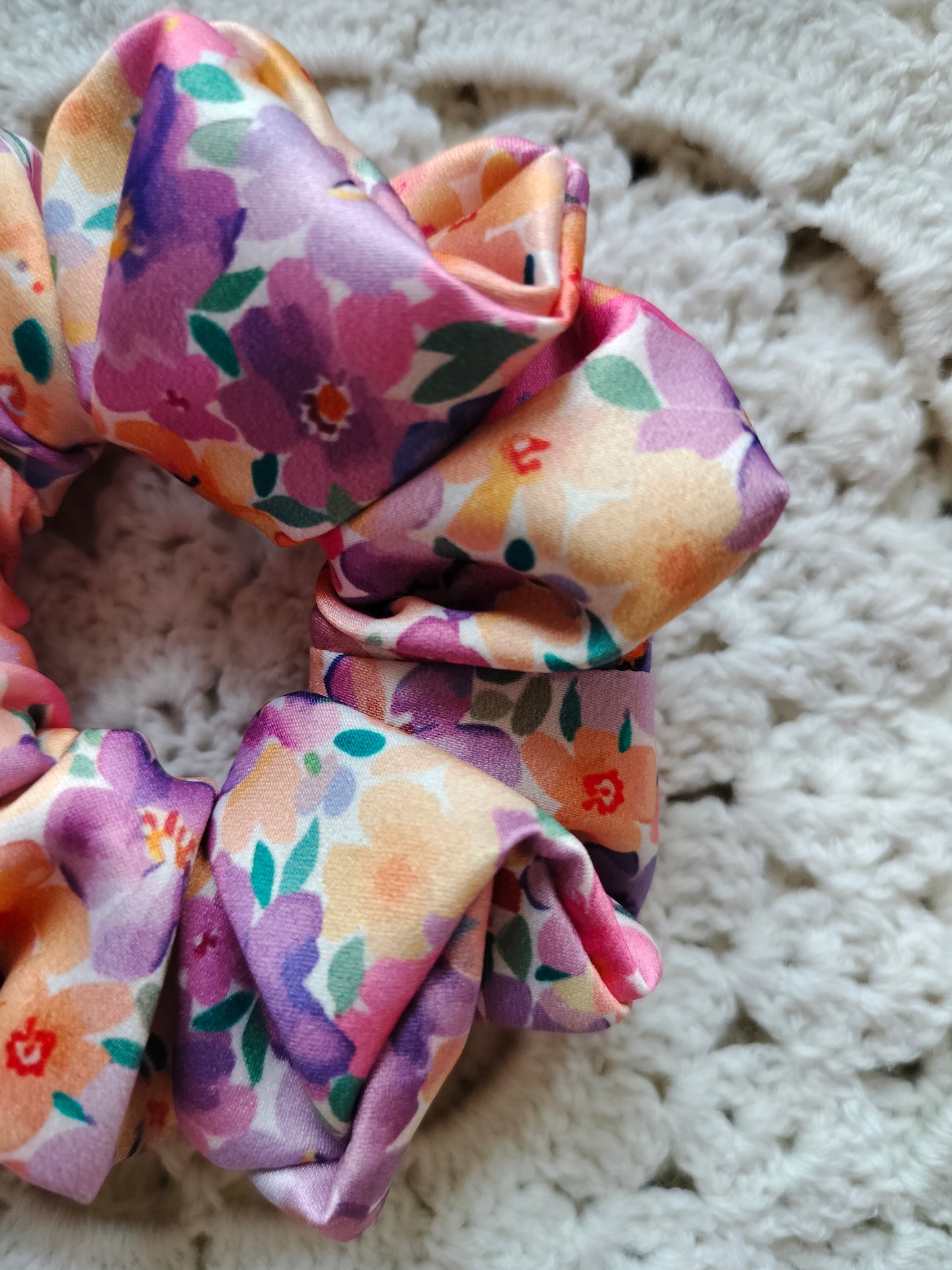 Floral-Splash Scrunchie
