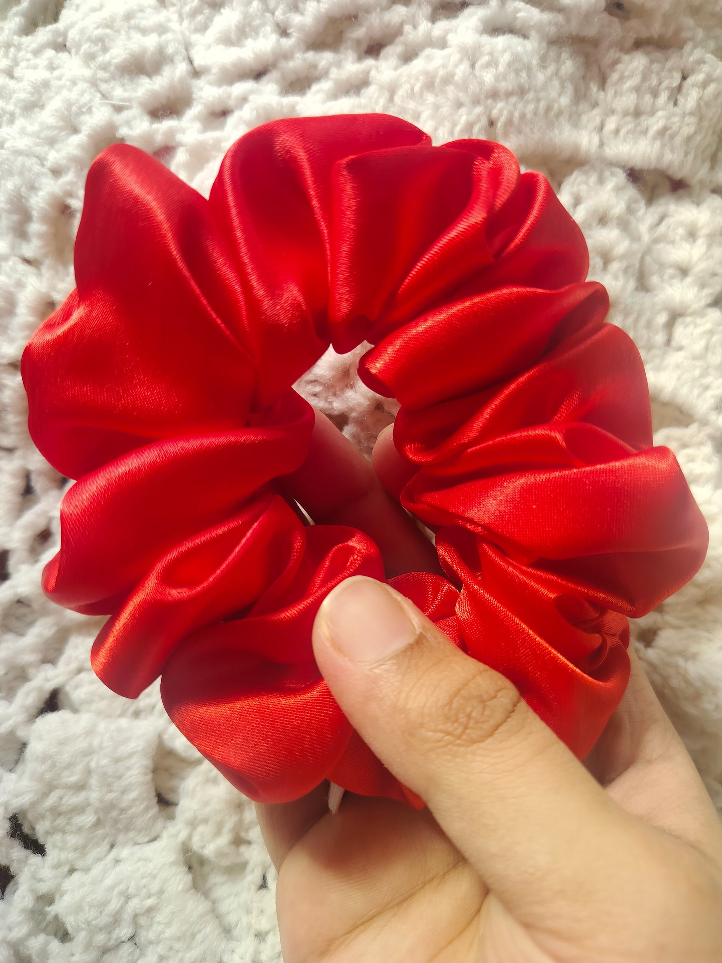 Red Plain Scrunchie