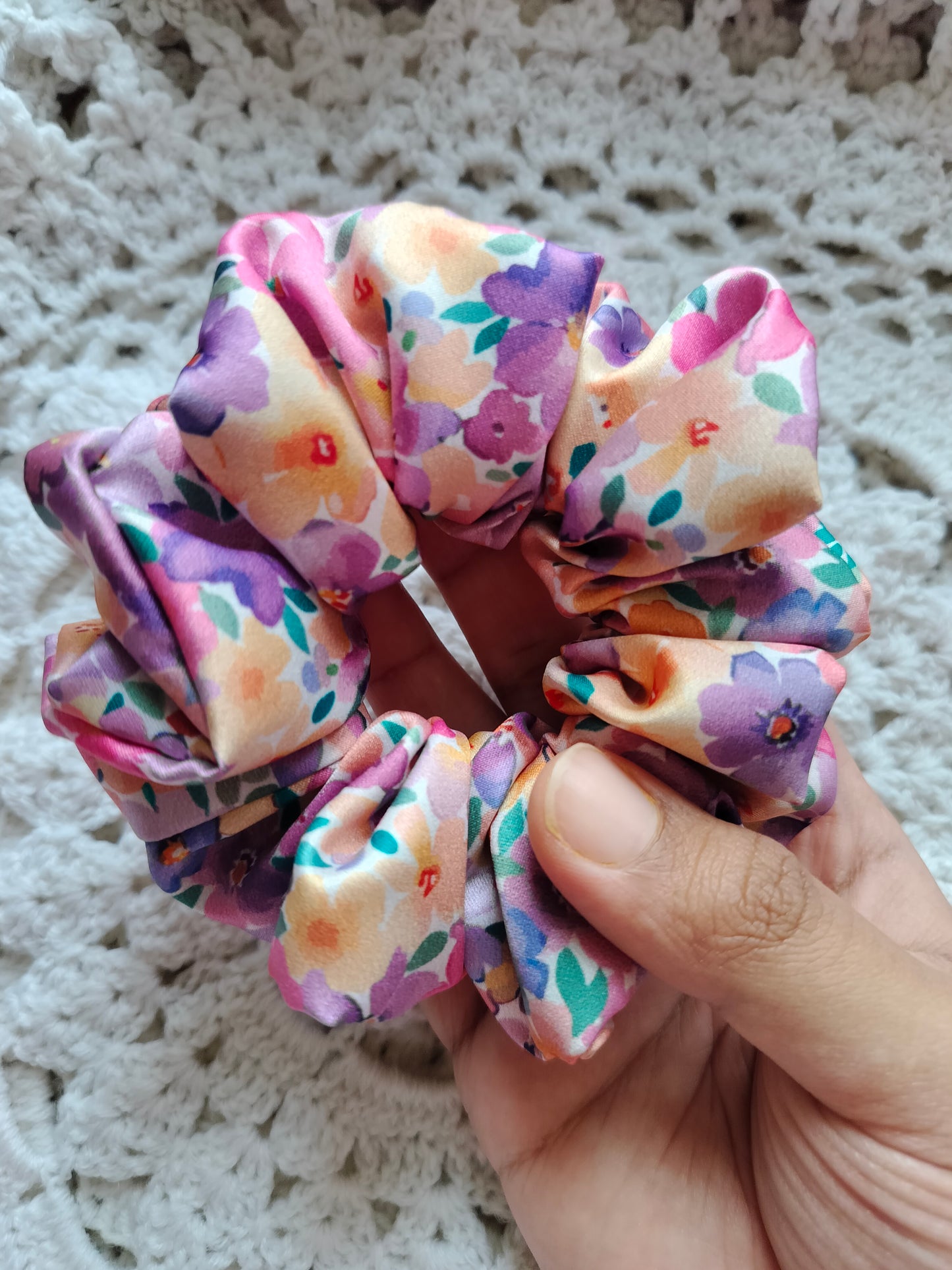 Floral-Splash Scrunchie