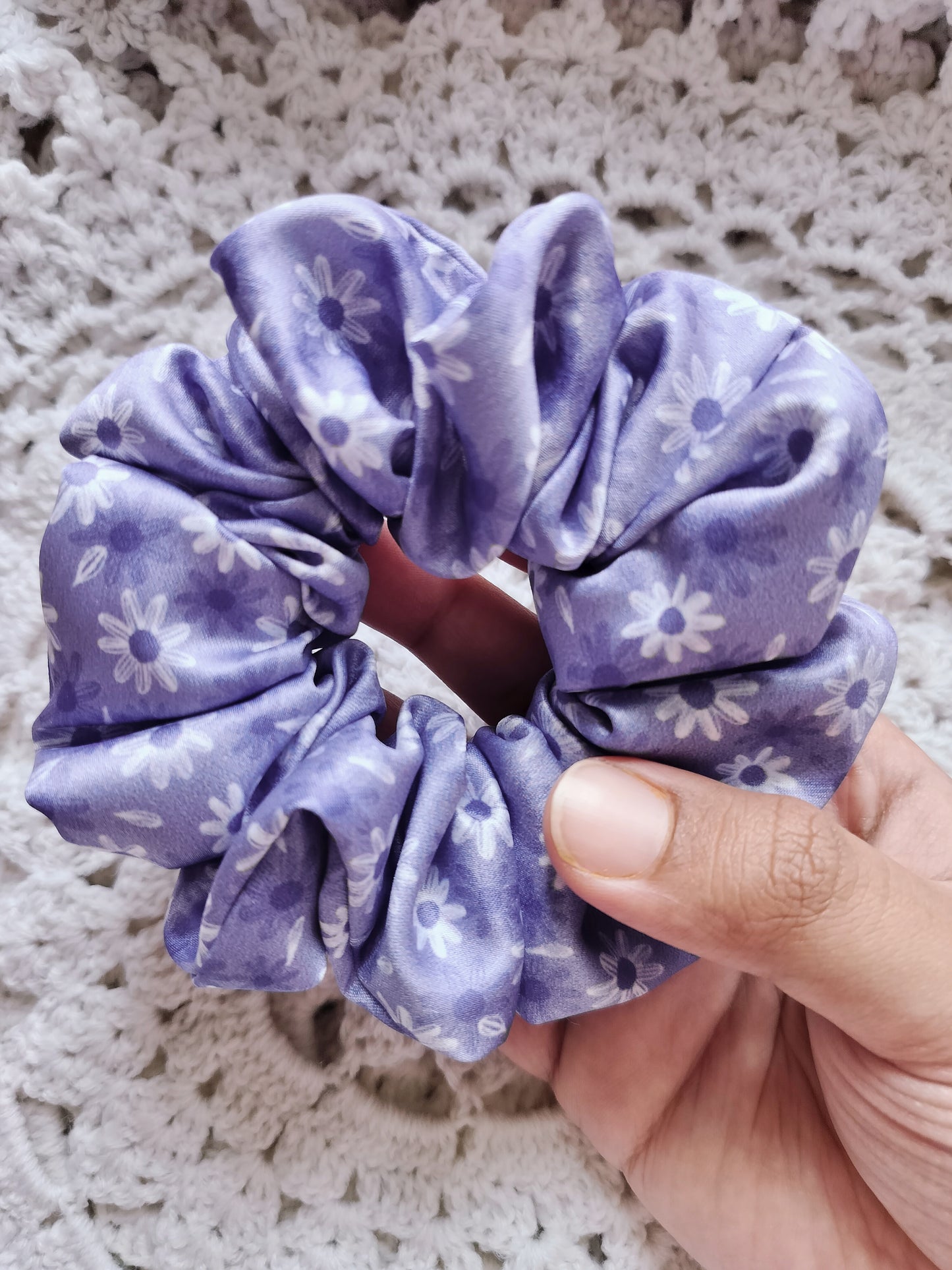 Purple Little Floral Scrunchie