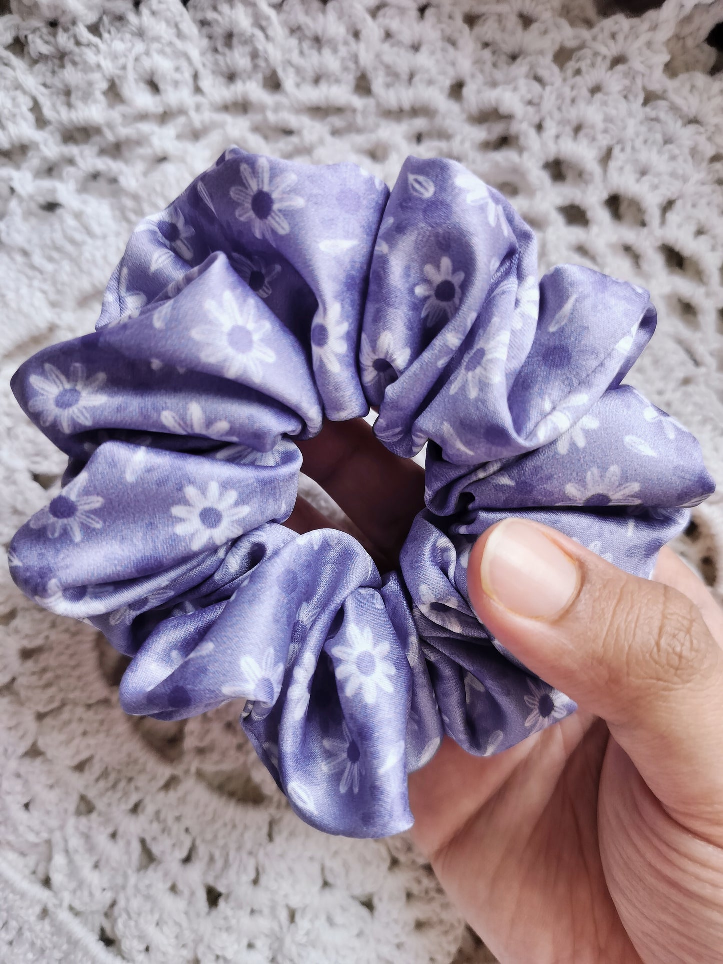 Purple Little Floral Scrunchie