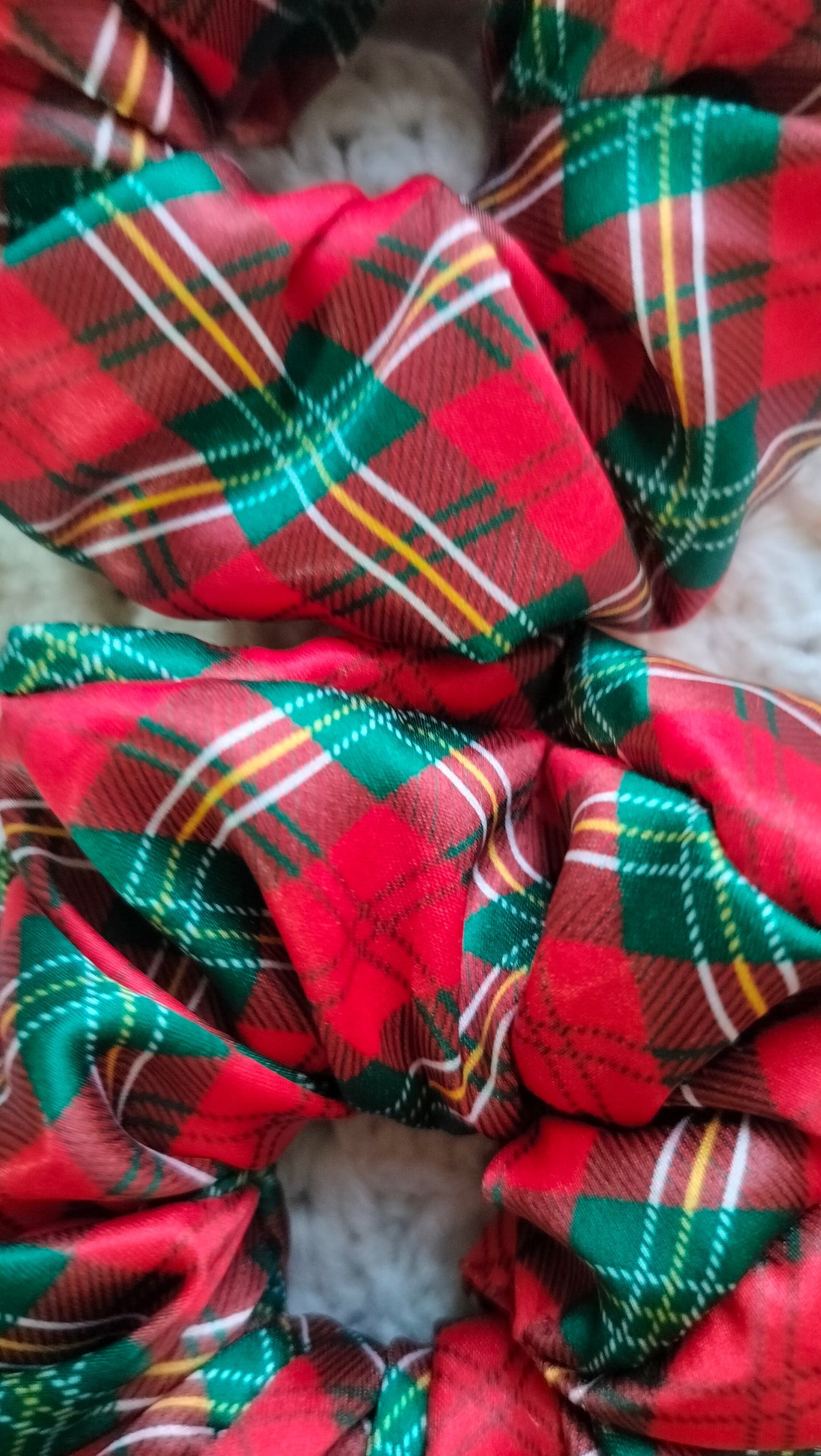 Red Plaid Christmas Scrunchie