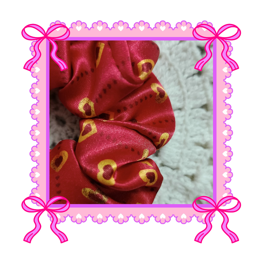 Heart Print Scrunchies