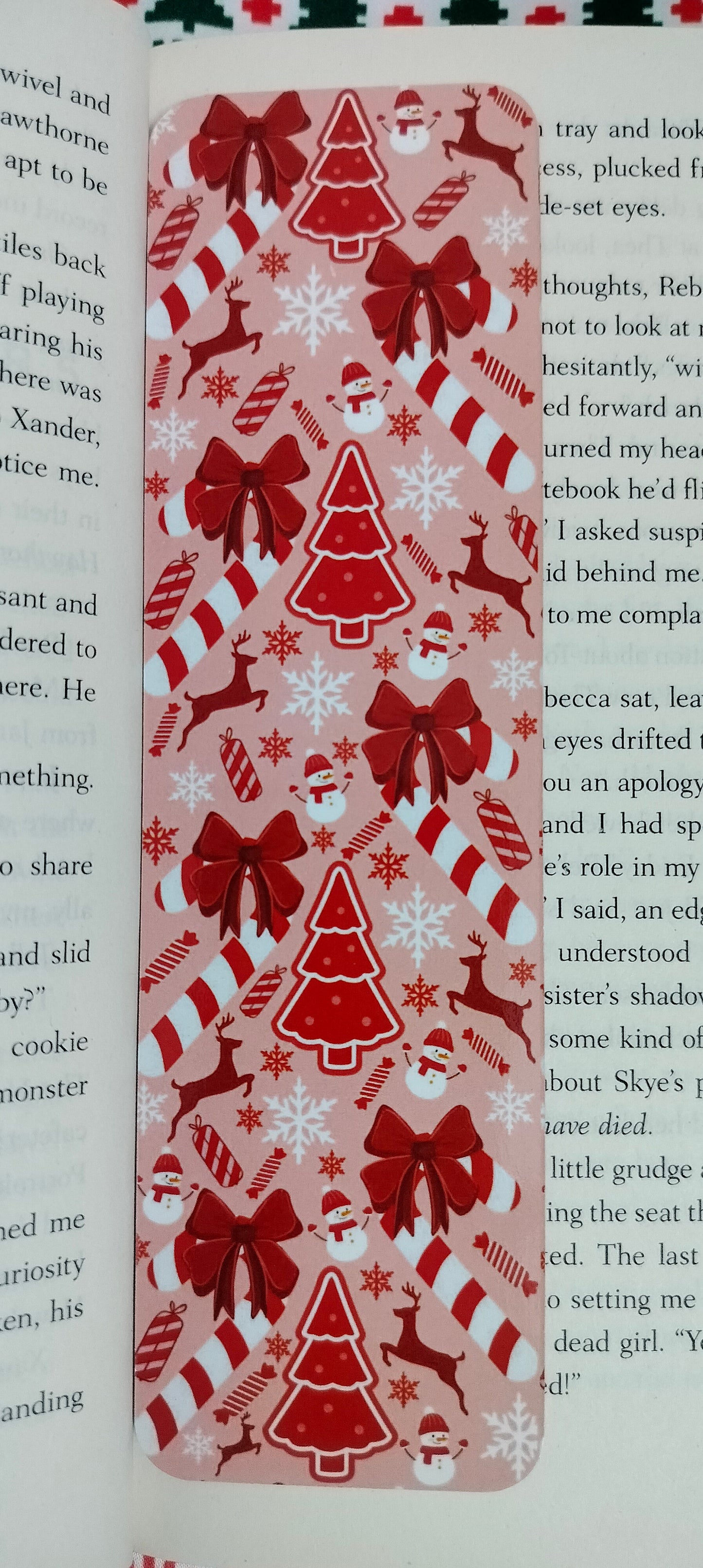 [2set] Coquette Red Christmas Bookmark